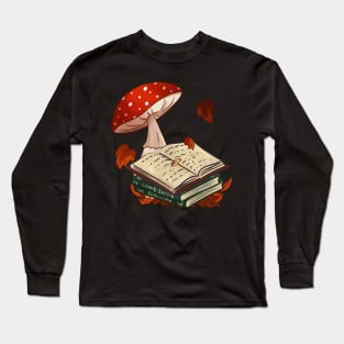 Vintage books and mushroom Long Sleeve T-Shirt